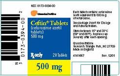 Ceftin 500mg 10Tabs (Zinnat) Cefuroxime axetil